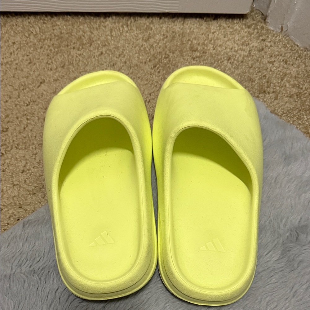 Adidas Kids Neon Yellow Slippers